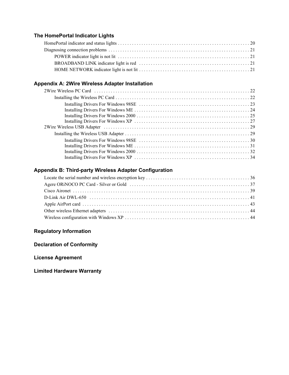 2Wire 1000SW User Manual | Page 4 / 54