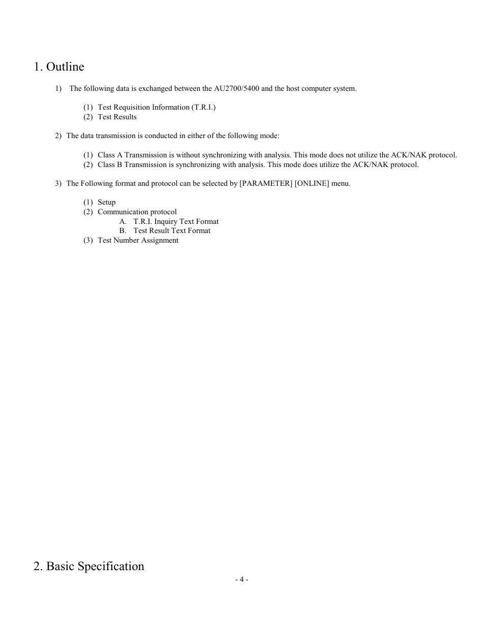 Outline, Basic specification | Olympus AU2700 User Manual | Page 4 / 65