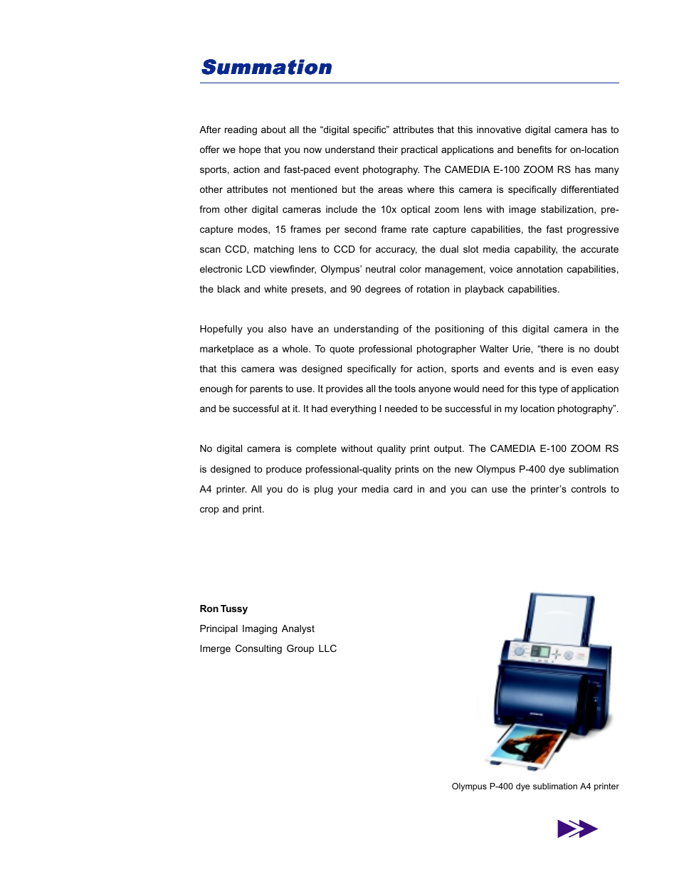 Summation | Olympus E-100 ZOOM RS User Manual | Page 13 / 16