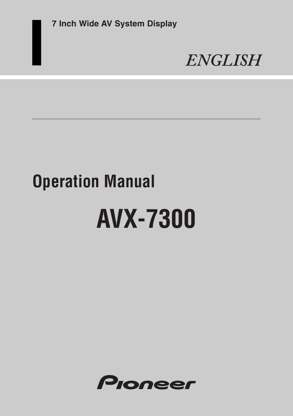 Pioneer AVX-7300 User Manual | 28 pages