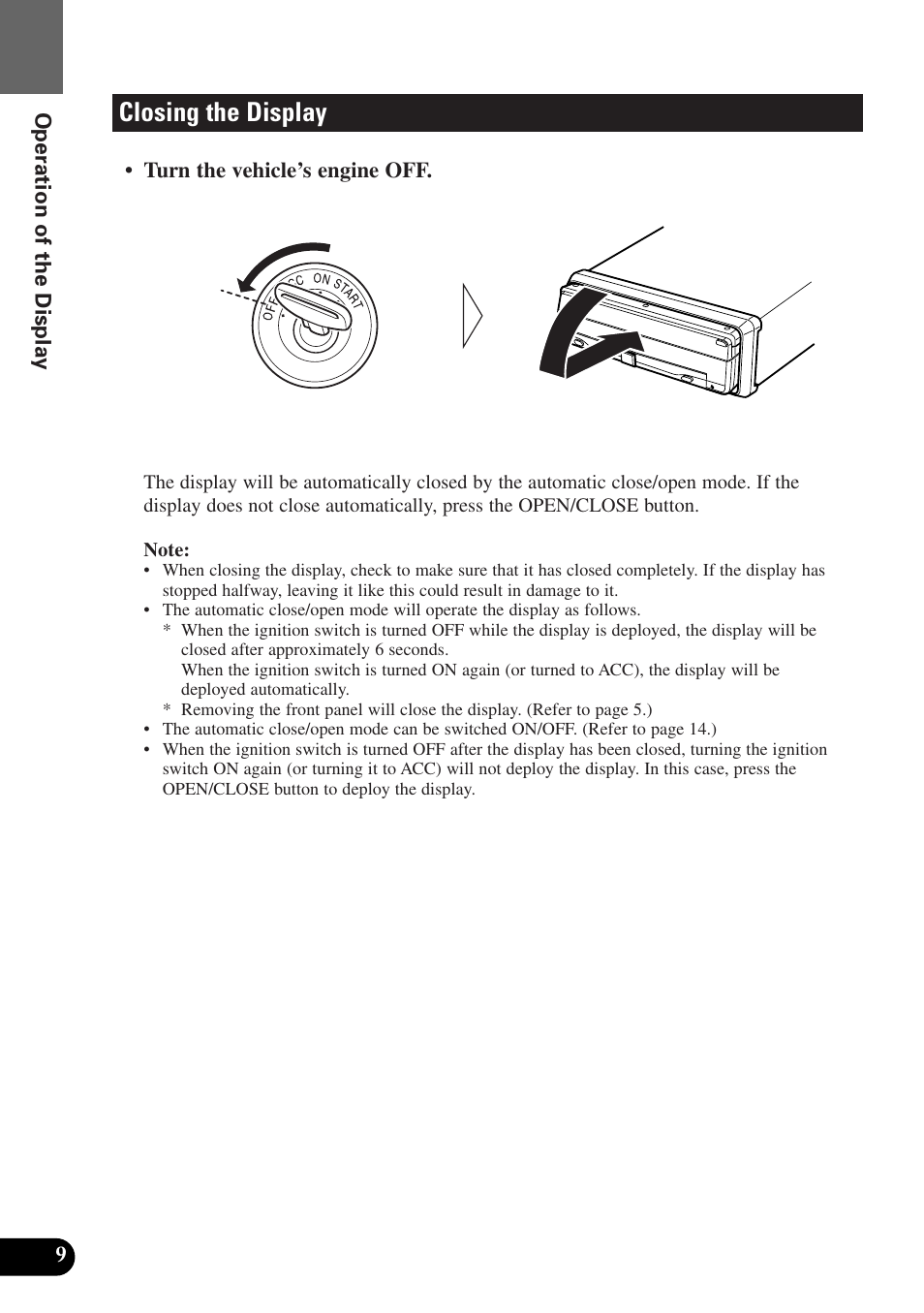 Closing the display | Pioneer AVX-7300 User Manual | Page 14 / 28