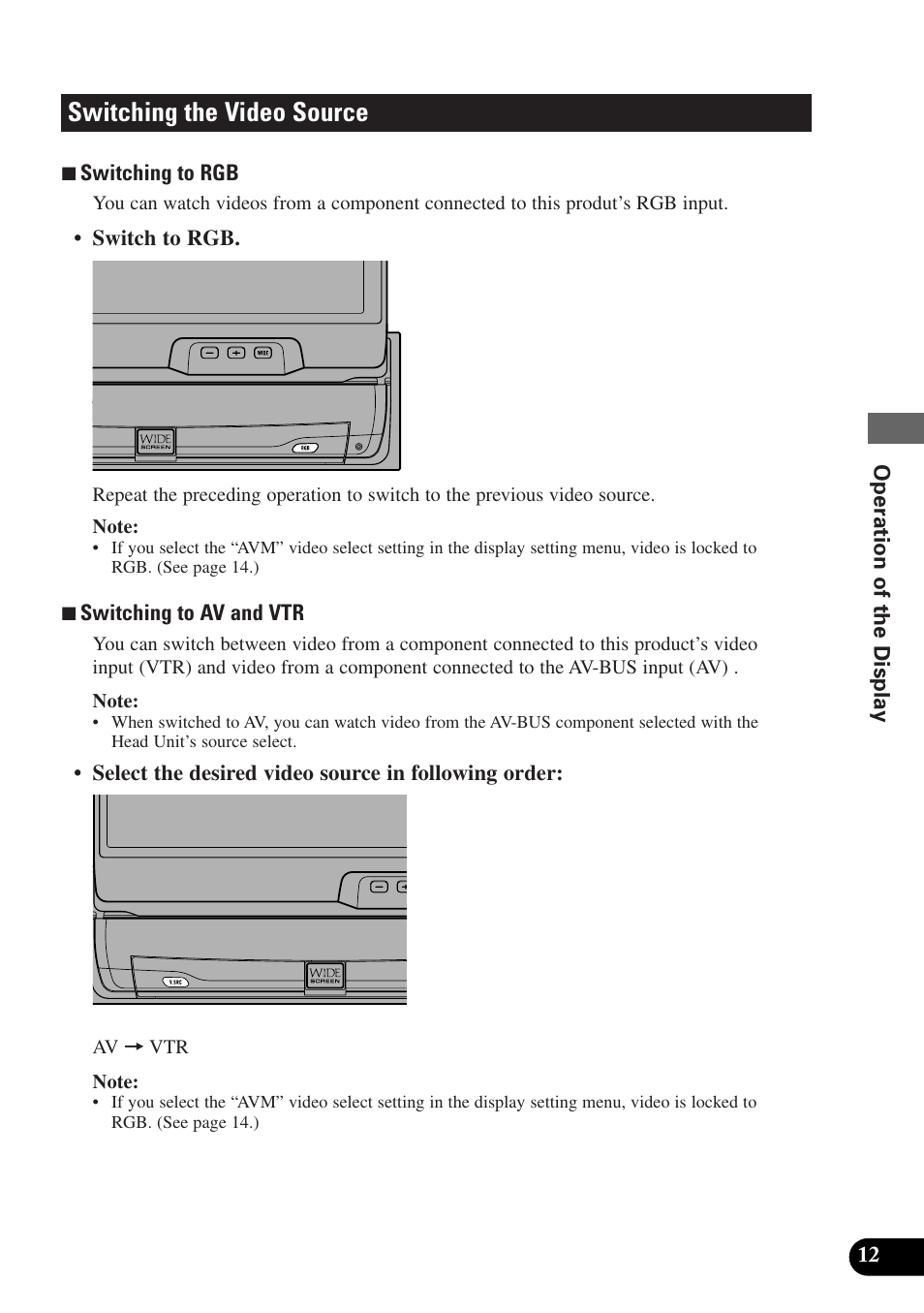 Switching the video source | Pioneer AVX-7300 User Manual | Page 17 / 28