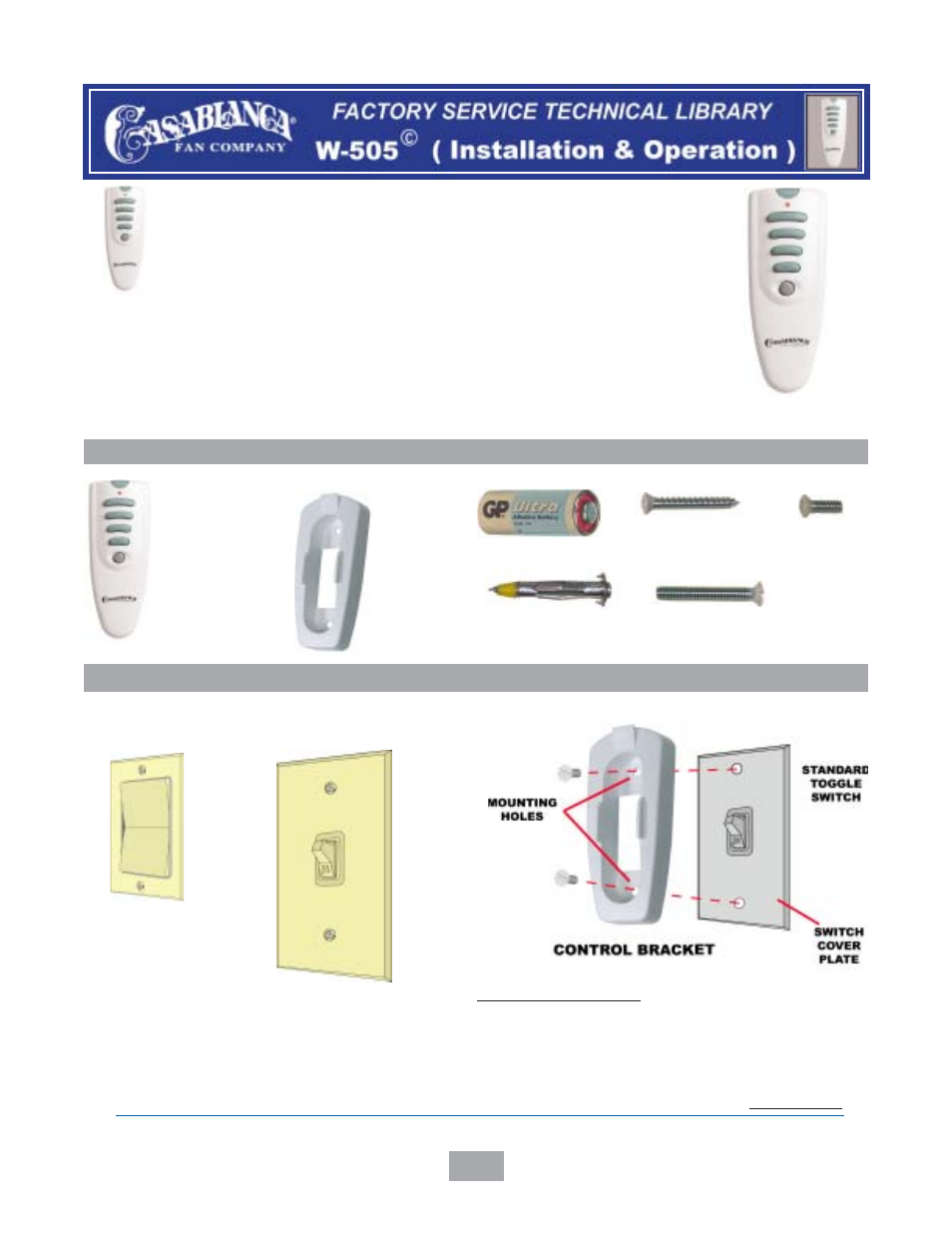 Casablanca W-505 User Manual | 5 pages
