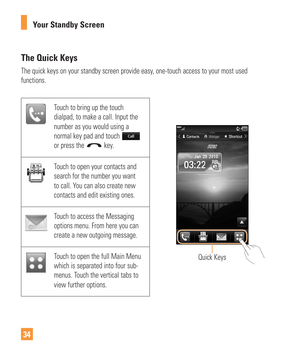 The quick keys | LG Vu Plus User Manual | Page 38 / 150