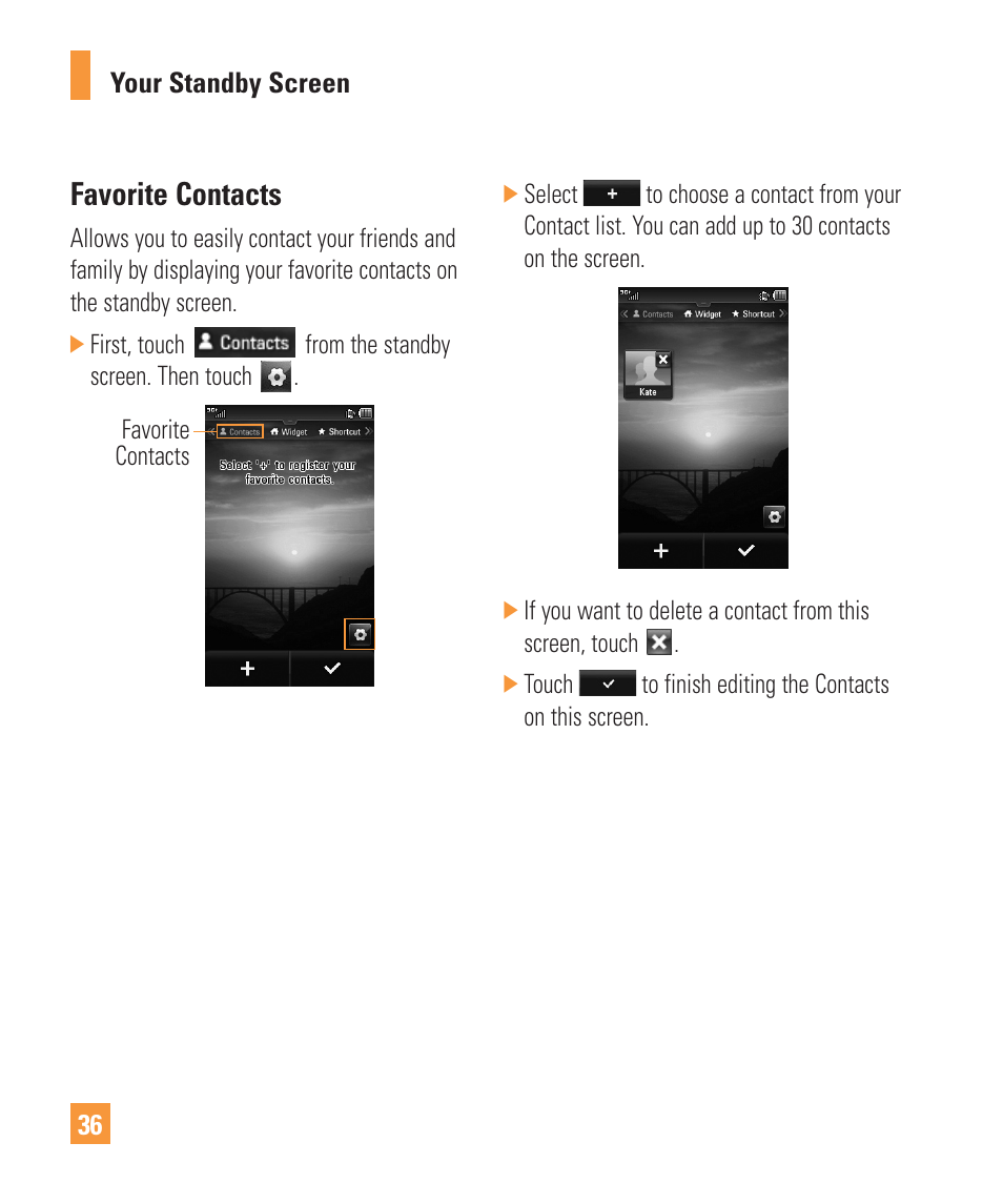 Favorite contacts | LG Vu Plus User Manual | Page 40 / 150