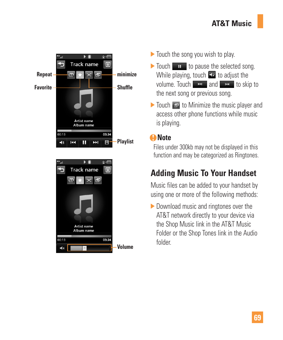 Adding music to your handset | LG Vu Plus User Manual | Page 73 / 150