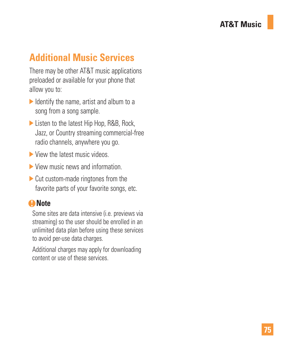 Additional music services | LG Vu Plus User Manual | Page 79 / 150