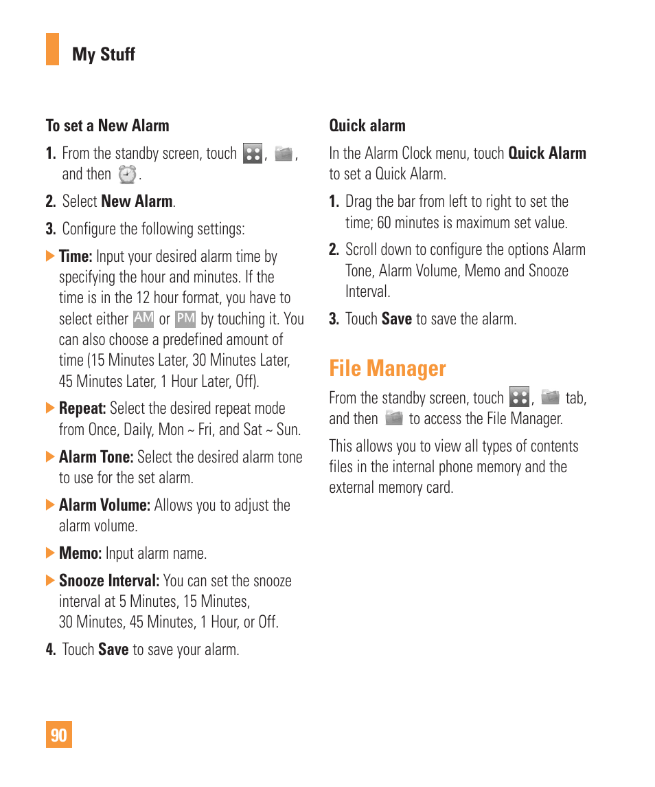 File manager | LG Vu Plus User Manual | Page 94 / 150