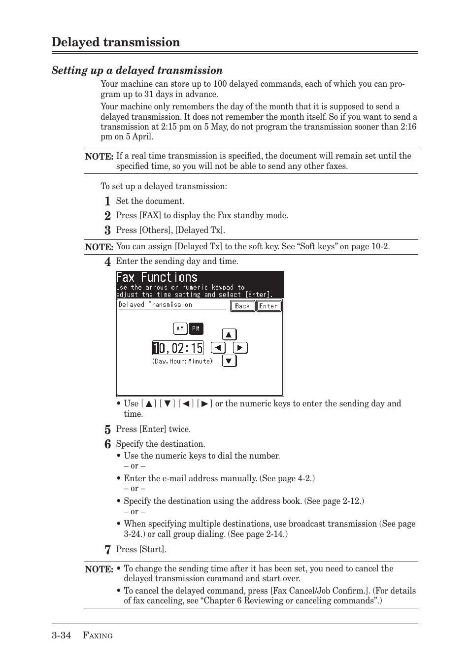 Delayed transmission | Muratec MX-2030 User Manual | Page 116 / 396