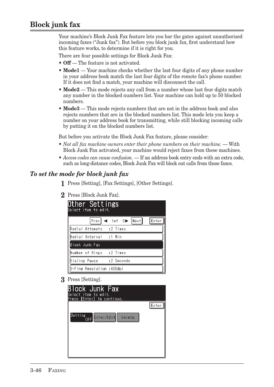 Block junk fax | Muratec MX-2030 User Manual | Page 128 / 396