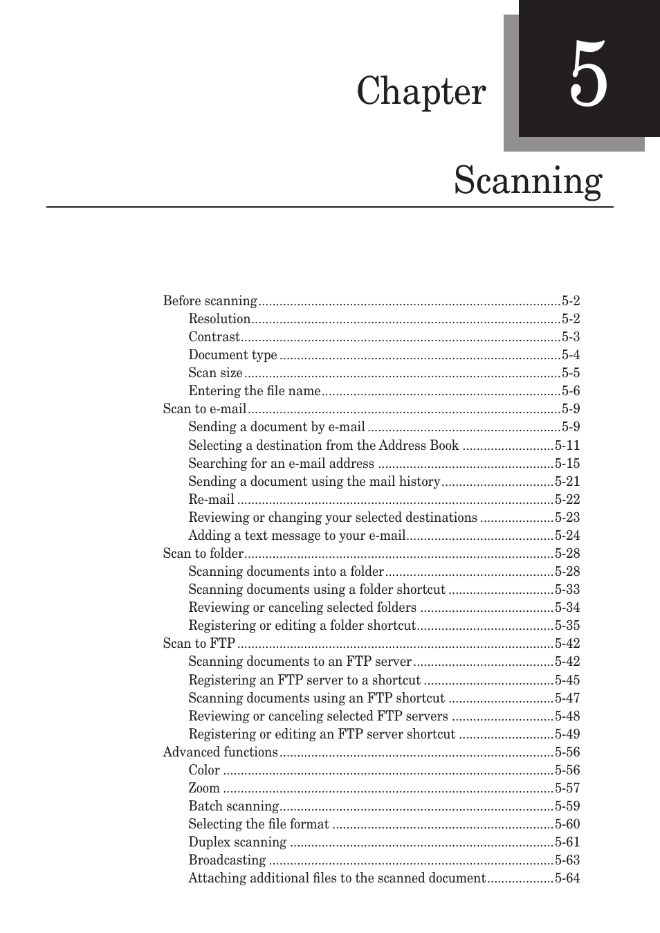 Chapter scanning | Muratec MX-2030 User Manual | Page 155 / 396
