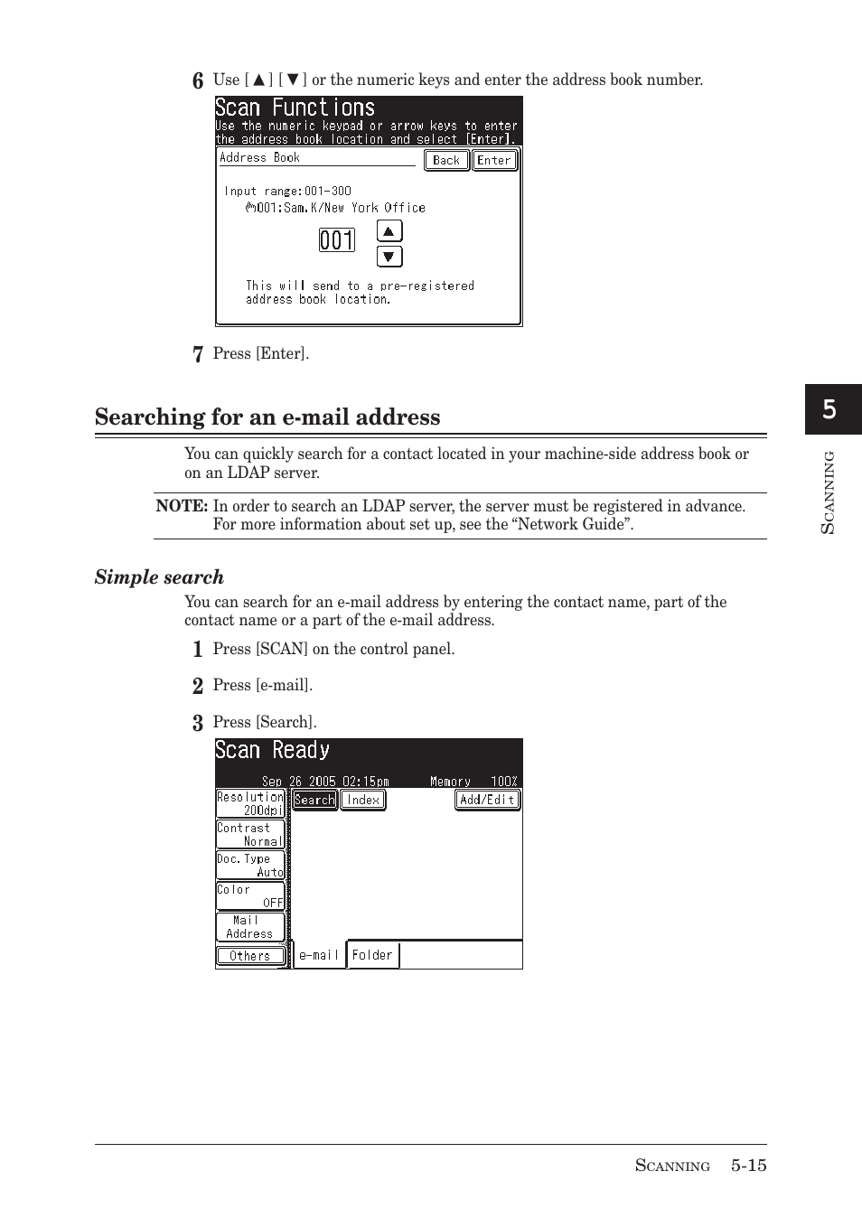 Searching for an e-mail address | Muratec MX-2030 User Manual | Page 169 / 396