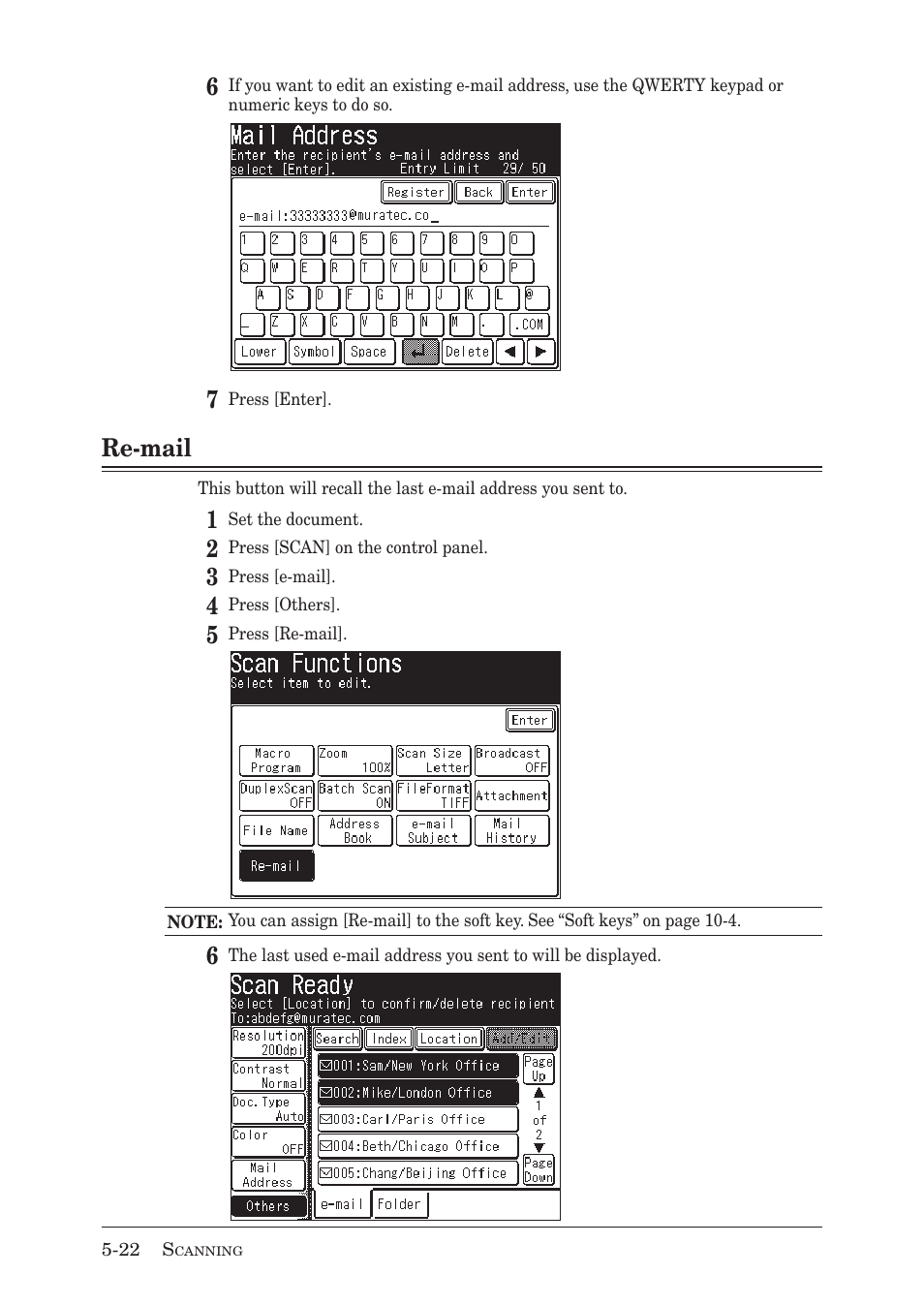 Re-mail | Muratec MX-2030 User Manual | Page 176 / 396