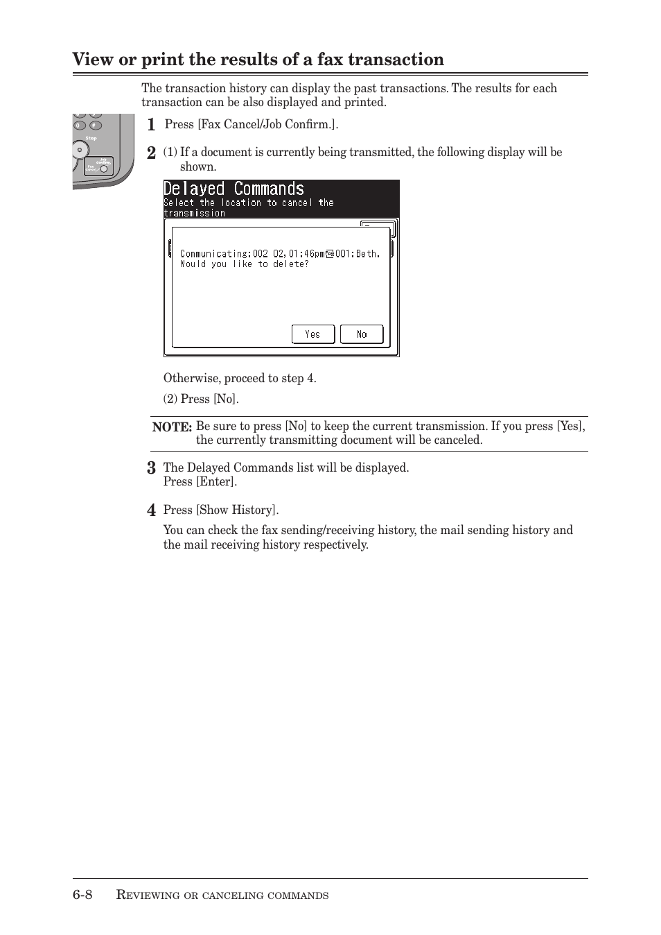 View or print the results of a fax transaction | Muratec MX-2030 User Manual | Page 228 / 396