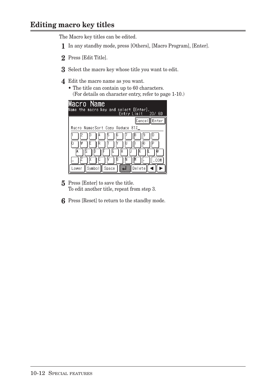 Editing macro key titles | Muratec MX-2030 User Manual | Page 280 / 396