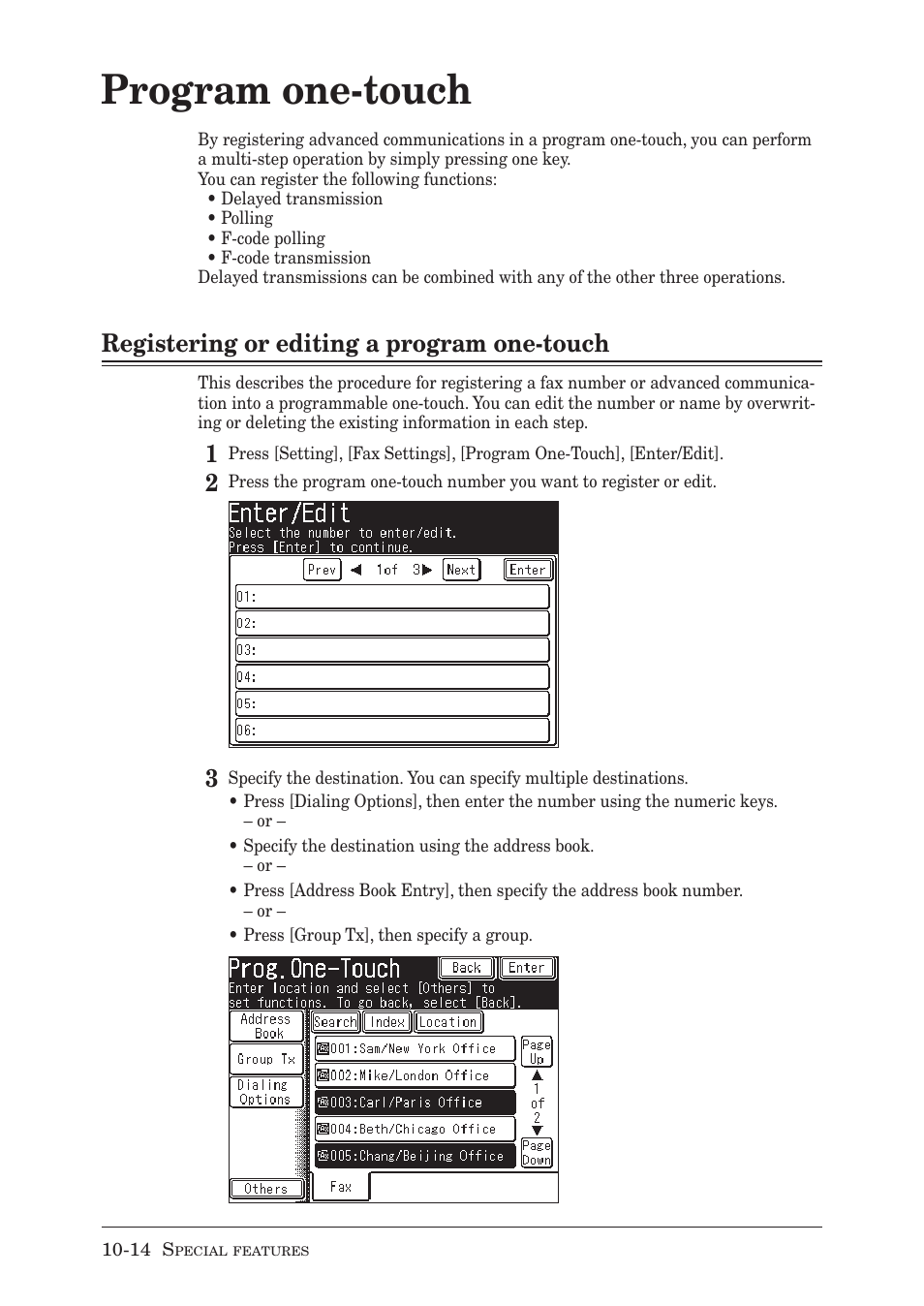 Program one-touch, Registering or editing a program one-touch | Muratec MX-2030 User Manual | Page 282 / 396