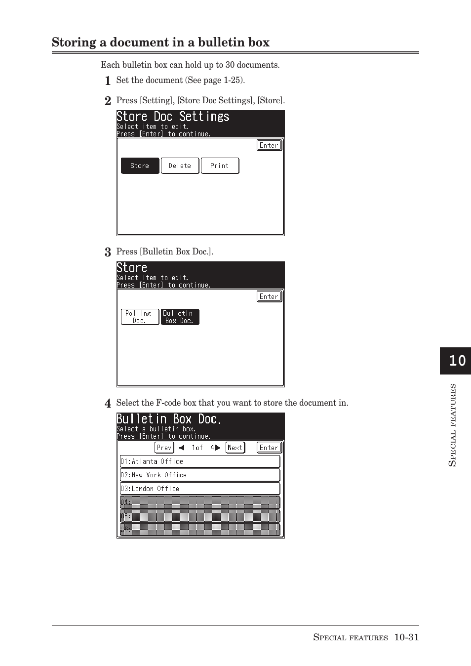 Storing a document in a bulletin box | Muratec MX-2030 User Manual | Page 299 / 396