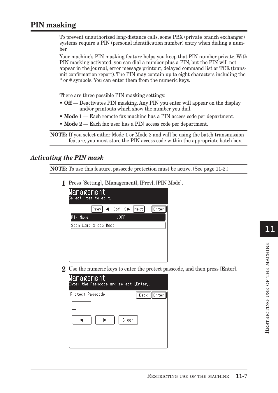 Pin masking, Activating the pin mask | Muratec MX-2030 User Manual | Page 315 / 396