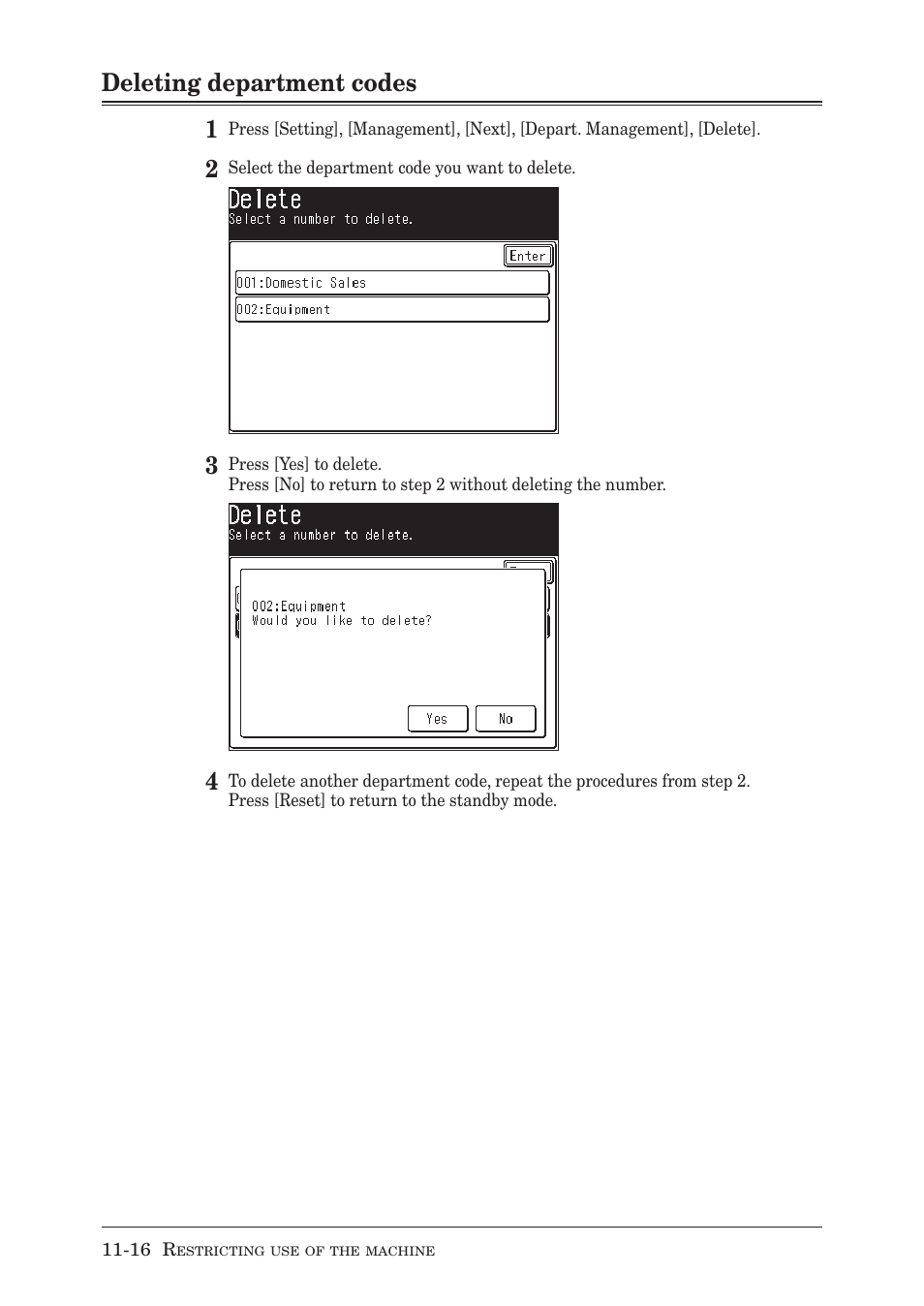 Deleting department codes | Muratec MX-2030 User Manual | Page 324 / 396