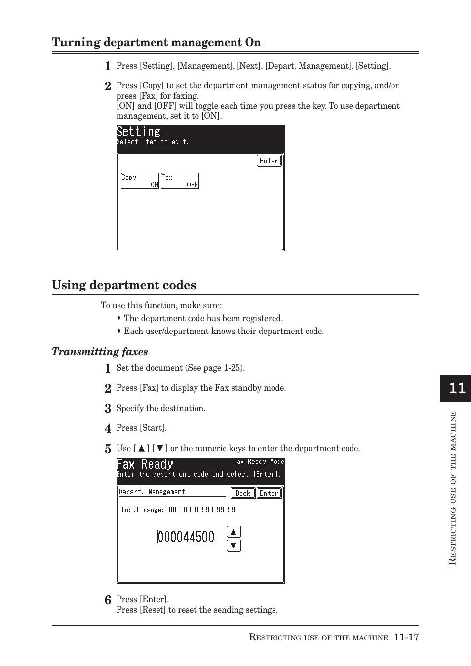 Turning department management on, Using department codes | Muratec MX-2030 User Manual | Page 325 / 396