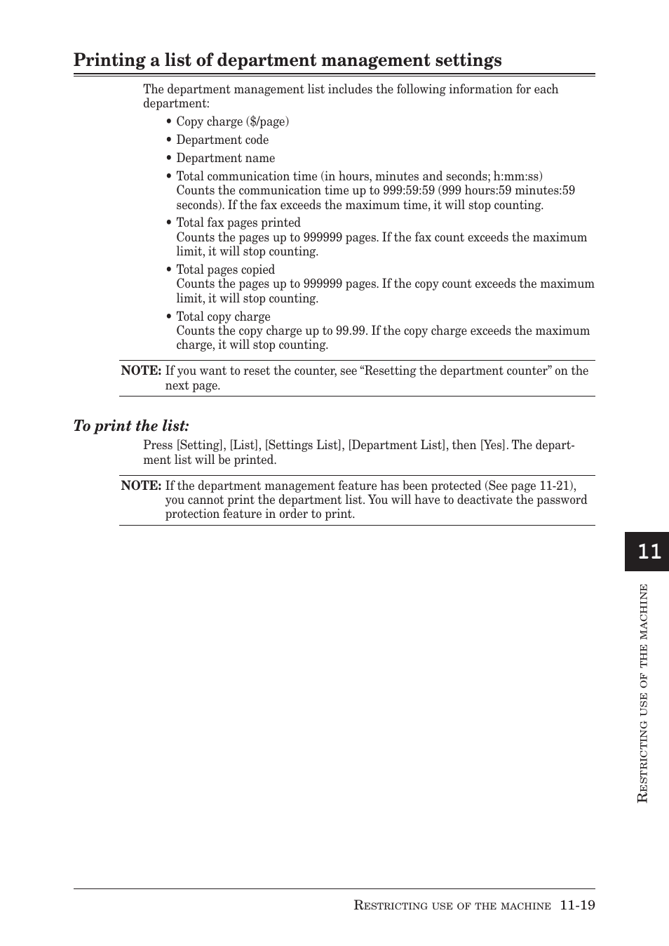Printing a list of department management settings | Muratec MX-2030 User Manual | Page 327 / 396