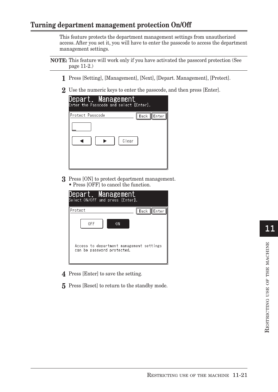 Turning department management protection on/off | Muratec MX-2030 User Manual | Page 329 / 396