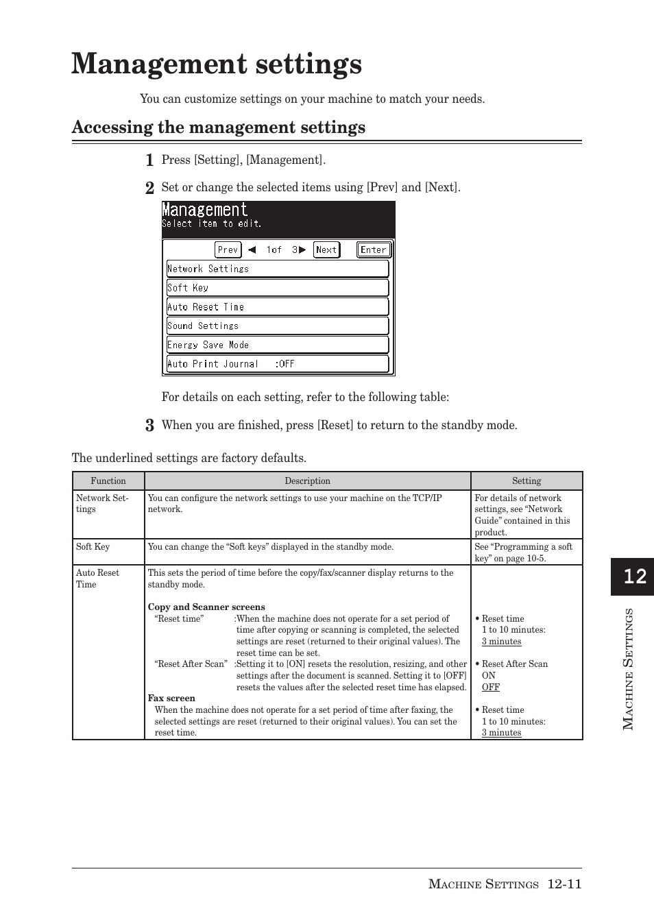 Management settings, Accessing the management settings 1 | Muratec MX-2030 User Manual | Page 343 / 396