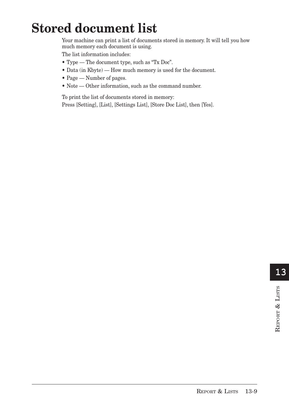 Stored document list | Muratec MX-2030 User Manual | Page 355 / 396