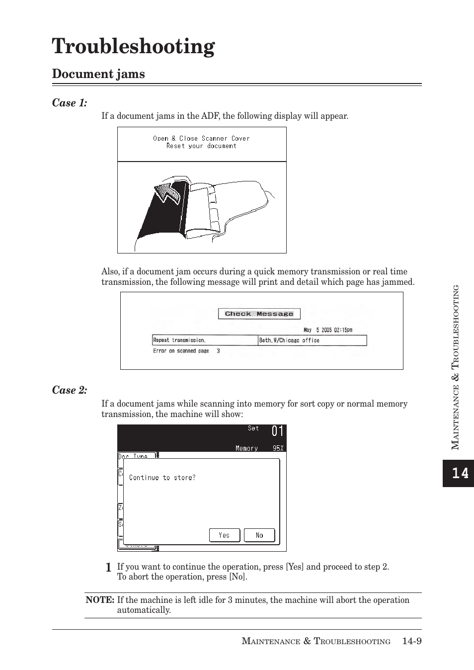Troubleshooting, Document jams | Muratec MX-2030 User Manual | Page 365 / 396