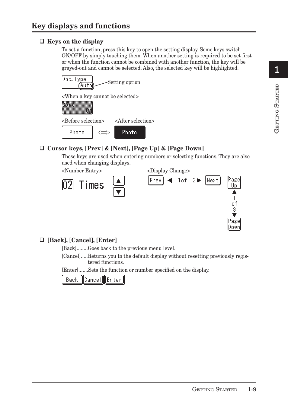 12 13 ai, Key displays and functions | Muratec MX-2030 User Manual | Page 37 / 396