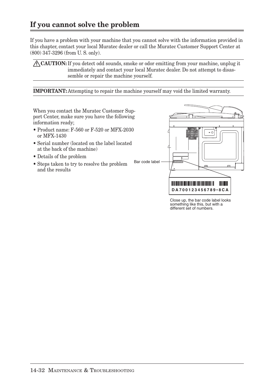If you cannot solve the problem | Muratec MX-2030 User Manual | Page 388 / 396