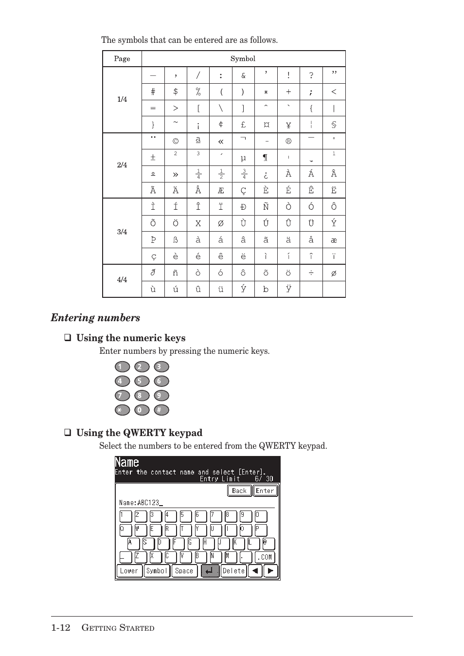 Entering numbers | Muratec MX-2030 User Manual | Page 40 / 396