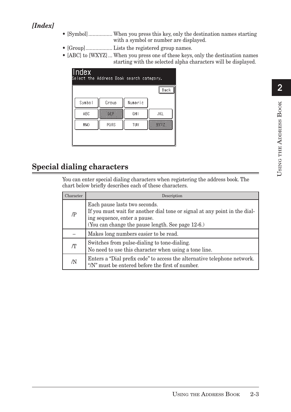 13 ai, Special dialing characters, Index | Muratec MX-2030 User Manual | Page 63 / 396