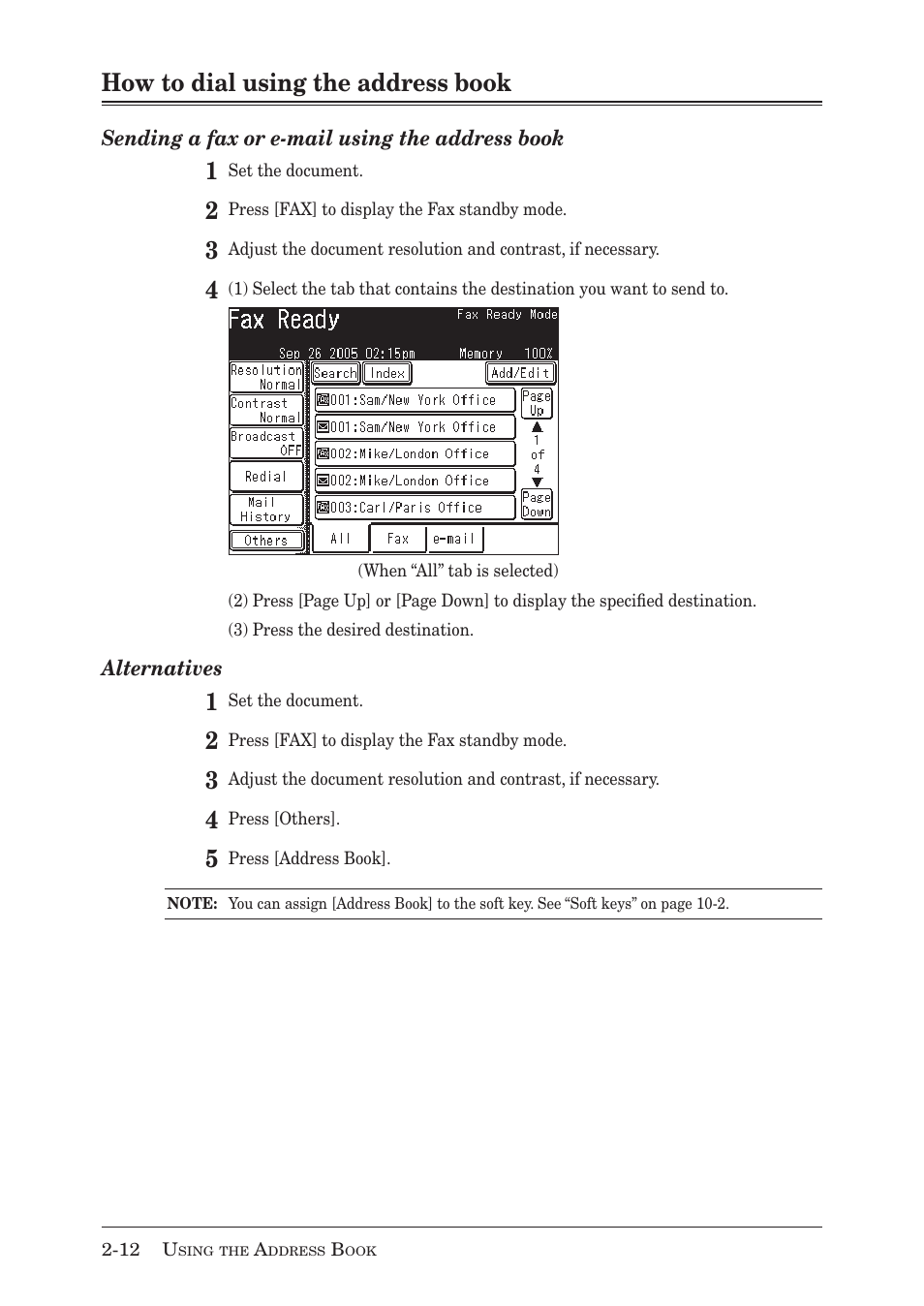 How to dial using the address book | Muratec MX-2030 User Manual | Page 72 / 396