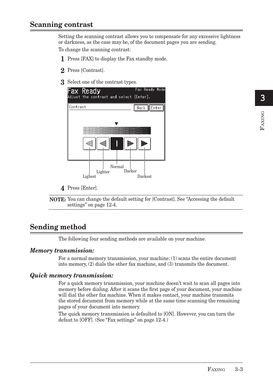 13 ai 12, Scanning contrast, Sending method | Muratec MX-2030 User Manual | Page 85 / 396