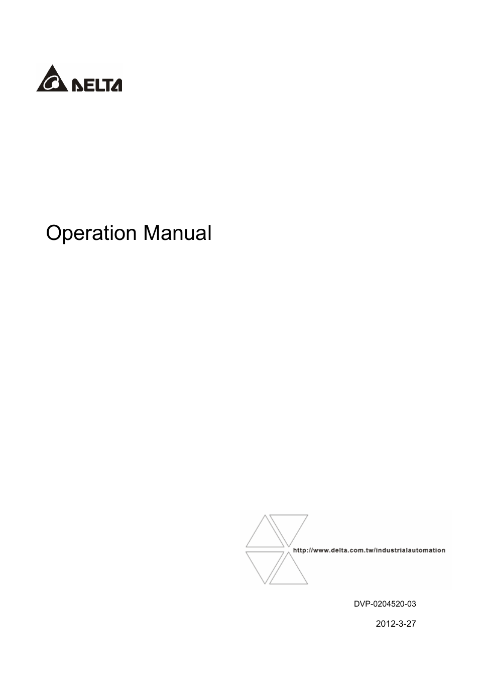 Delta DVP-0204520-03 User Manual | 44 pages