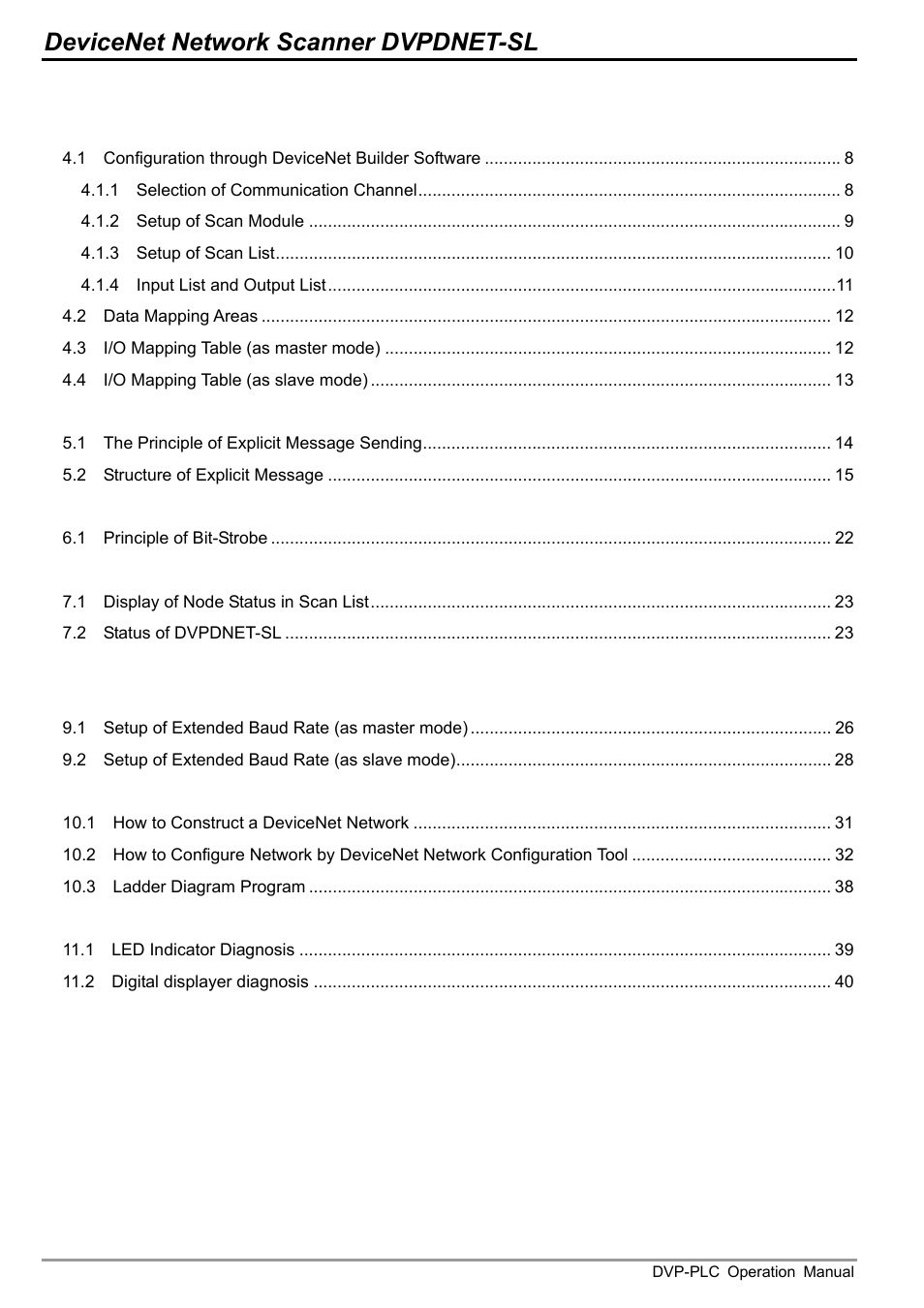 Devicenet network scanner dvpdnet-sl | Delta DVP-0204520-03 User Manual | Page 3 / 44