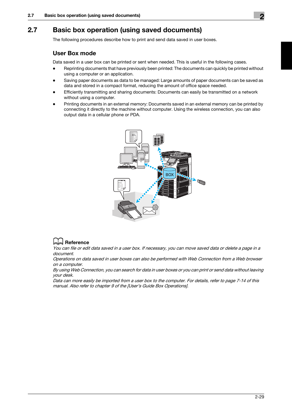 7 basic box operation (using saved documents), User box mode | 321 Studios Muratec MFX-C2828 User Manual | Page 116 / 292