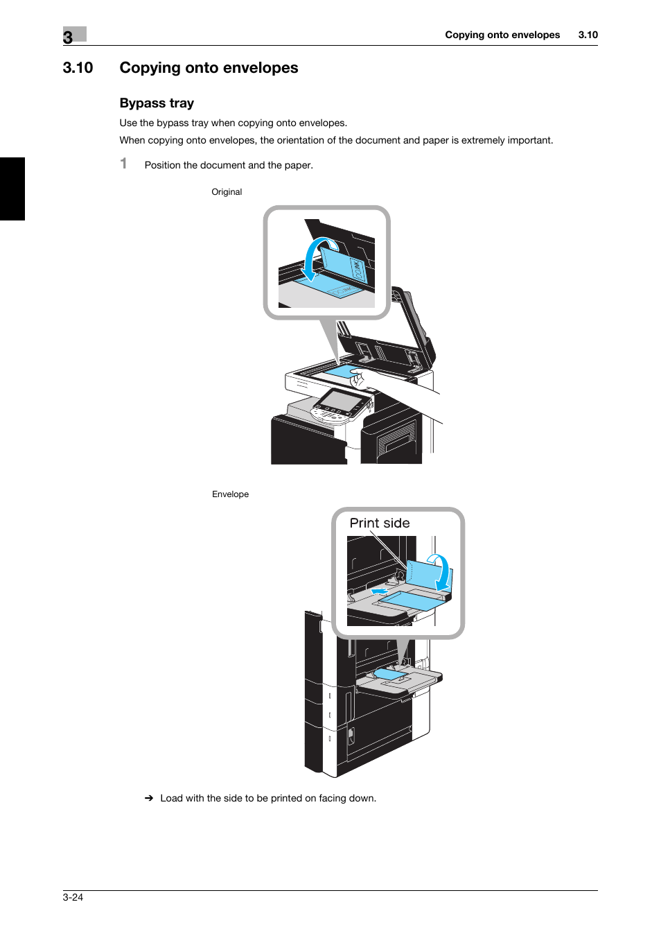 10 copying onto envelopes, Bypass tray, Copying onto envelopes -24 bypass tray -24 | 321 Studios Muratec MFX-C2828 User Manual | Page 159 / 292