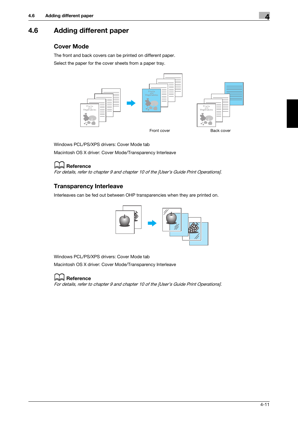 6 adding different paper, Cover mode, Transparency interleave | 321 Studios Muratec MFX-C2828 User Manual | Page 184 / 292