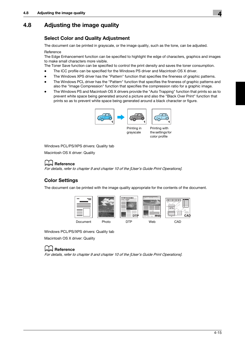 8 adjusting the image quality, Select color and quality adjustment, Color settings | 321 Studios Muratec MFX-C2828 User Manual | Page 188 / 292
