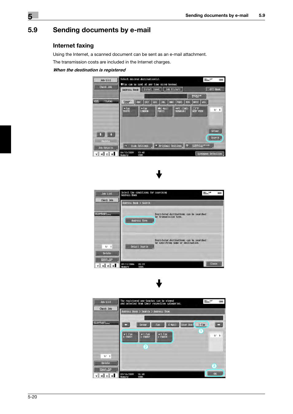 9 sending documents by e-mail, Internet faxing | 321 Studios Muratec MFX-C2828 User Manual | Page 211 / 292