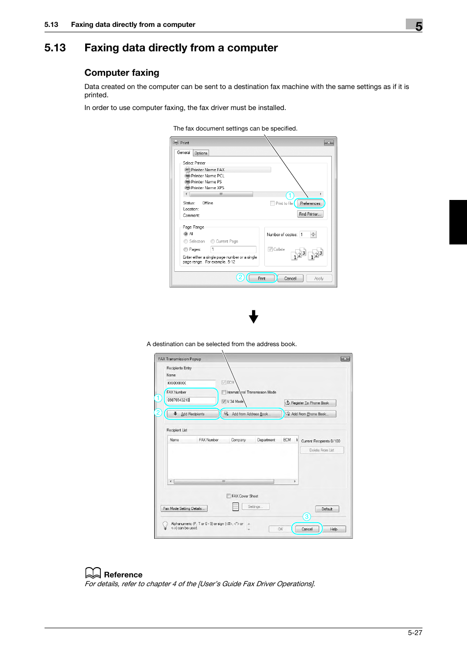 13 faxing data directly from a computer, Computer faxing | 321 Studios Muratec MFX-C2828 User Manual | Page 218 / 292