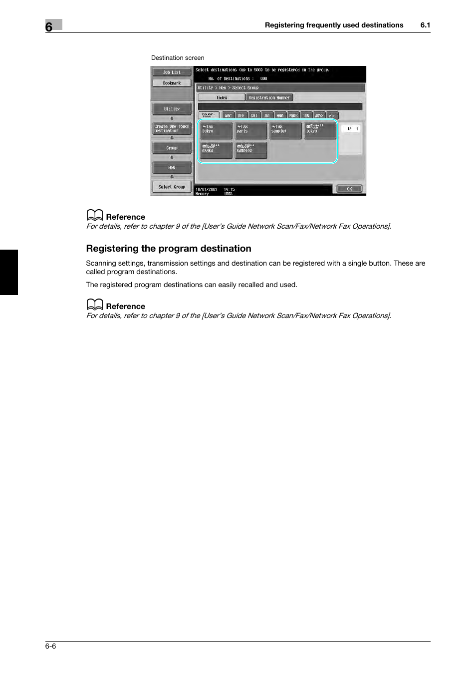Registering the program destination, Registering the program destination -6 | 321 Studios Muratec MFX-C2828 User Manual | Page 225 / 292