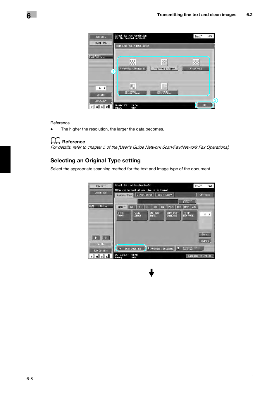 Selecting an original type setting, Selecting an original type setting -8 | 321 Studios Muratec MFX-C2828 User Manual | Page 227 / 292