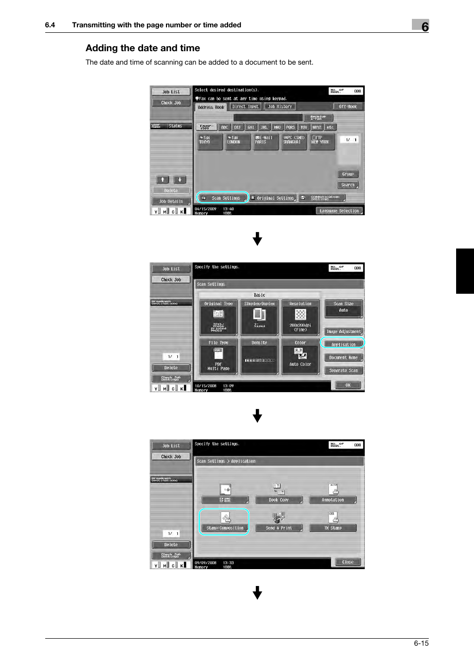 Adding the date and time, Adding the date and time -15 | 321 Studios Muratec MFX-C2828 User Manual | Page 234 / 292