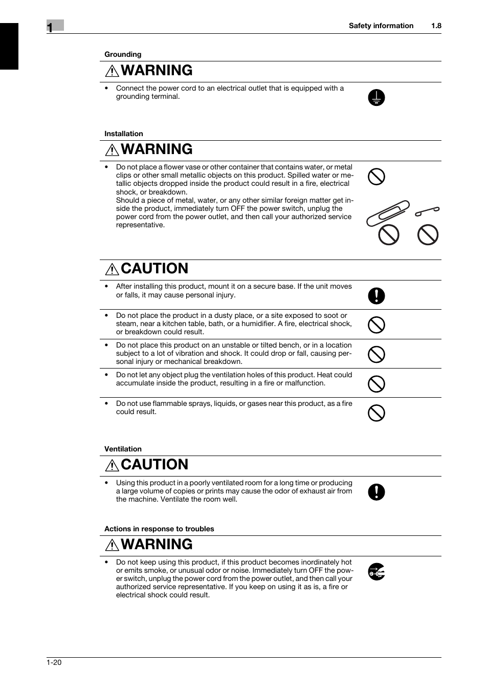 Warning, Caution | 321 Studios Muratec MFX-C2828 User Manual | Page 27 / 292