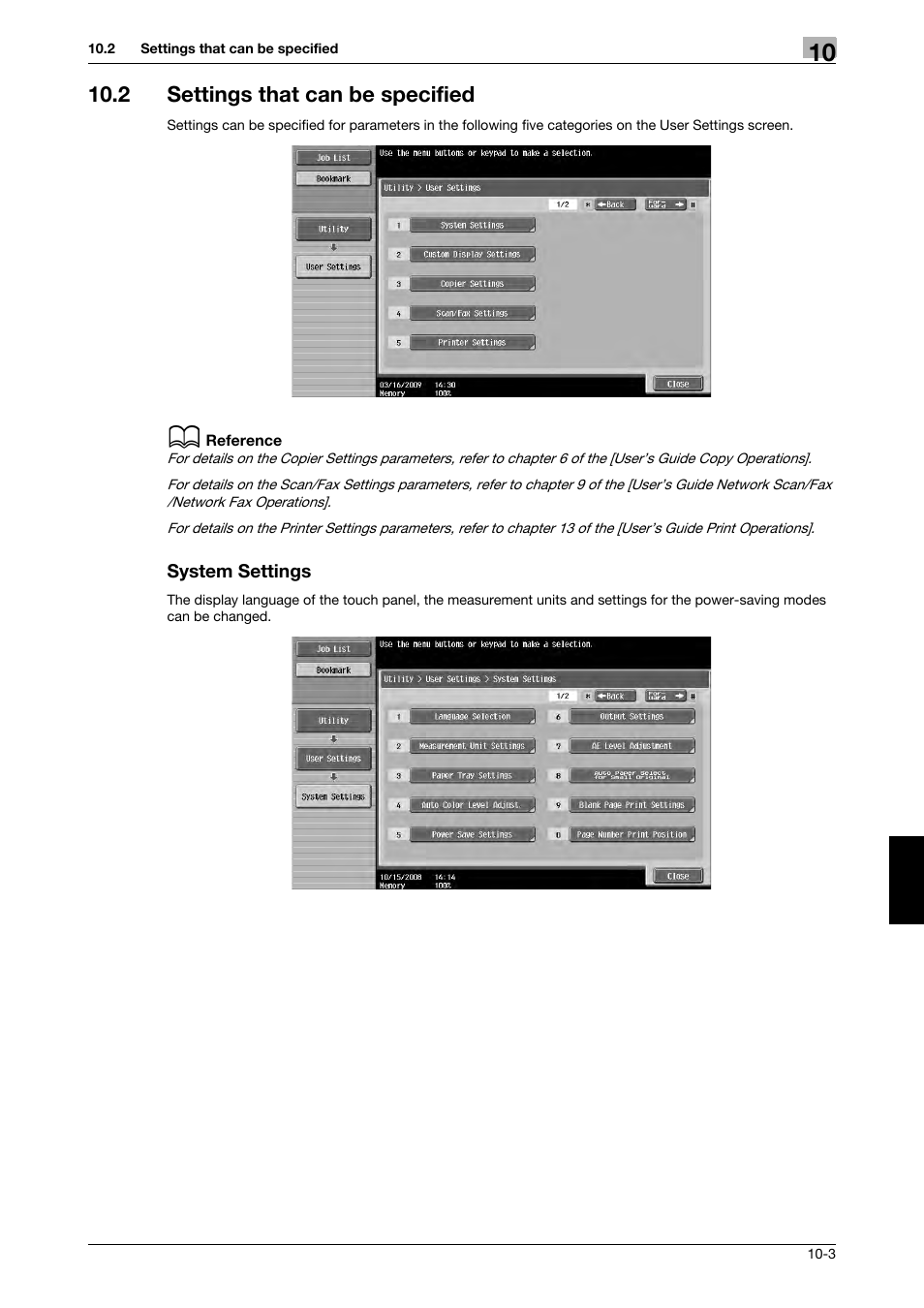 2 settings that can be specified, System settings | 321 Studios Muratec MFX-C2828 User Manual | Page 280 / 292
