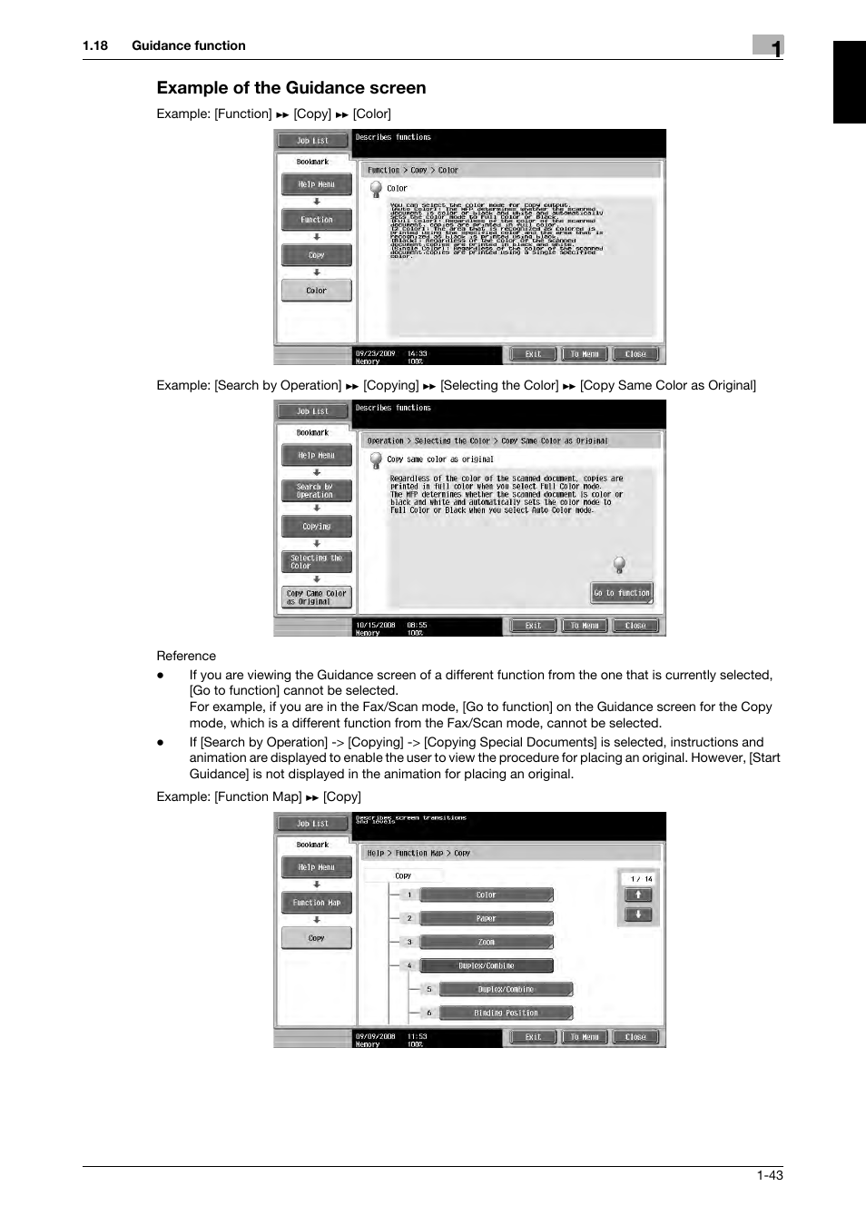 Example of the guidance screen, Example of the guidance screen -43 | 321 Studios Muratec MFX-C2828 User Manual | Page 50 / 292
