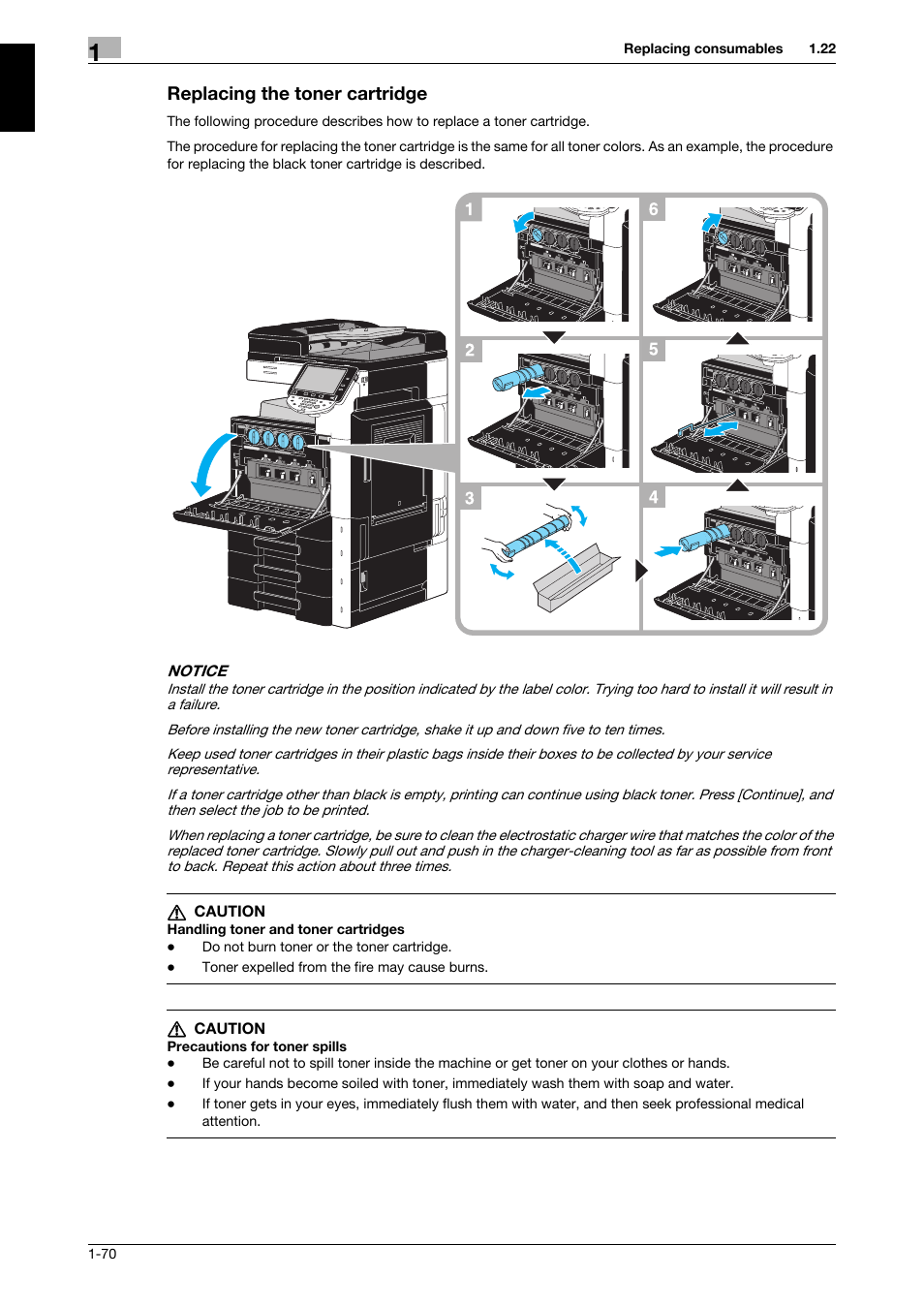 Replacing the toner cartridge, Replacing the toner cartridge -70 | 321 Studios Muratec MFX-C2828 User Manual | Page 77 / 292